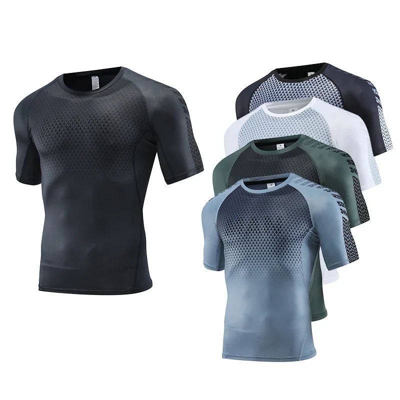 T Shirt Tight Fit - Herren-Sportoberteil für Fitness, T-Shirt, Bodybuilding, Kompressionsshirt,