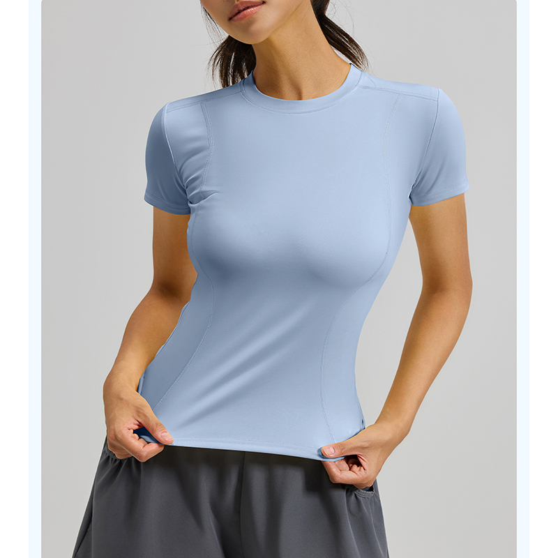 T Shirt Tight Fit - Damen Slim Fit Yoga T-Shirt Schnelltrocknend